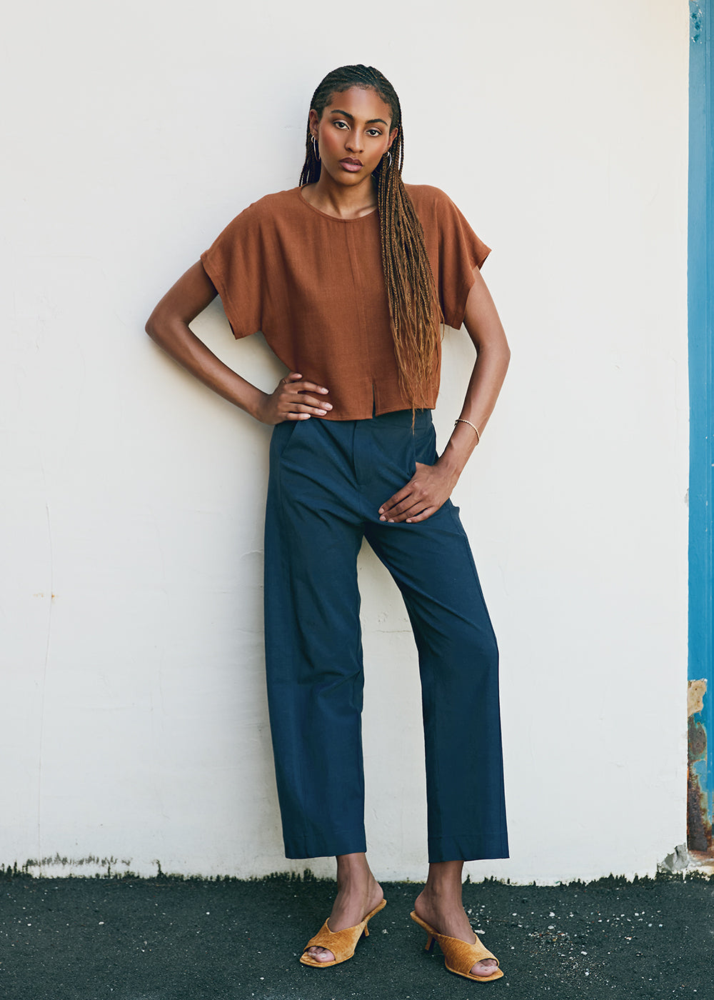 Colette Pant - Navy - Dagg & Stacey - front view