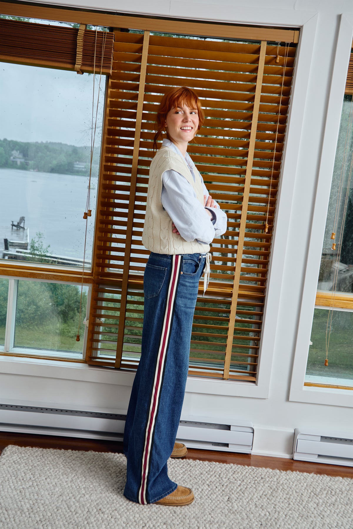 Lily Wide Leg - High Rise - Carina - Yoga Jeans - front view