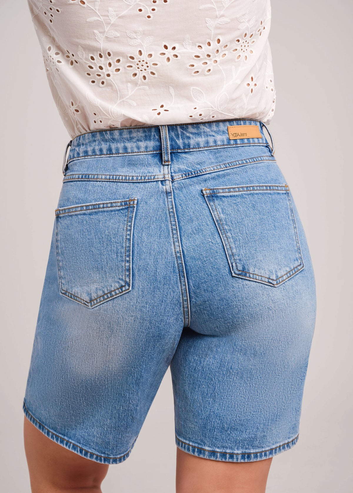Boyfriend Jorts - Stellar - Yoga Jeans - back view