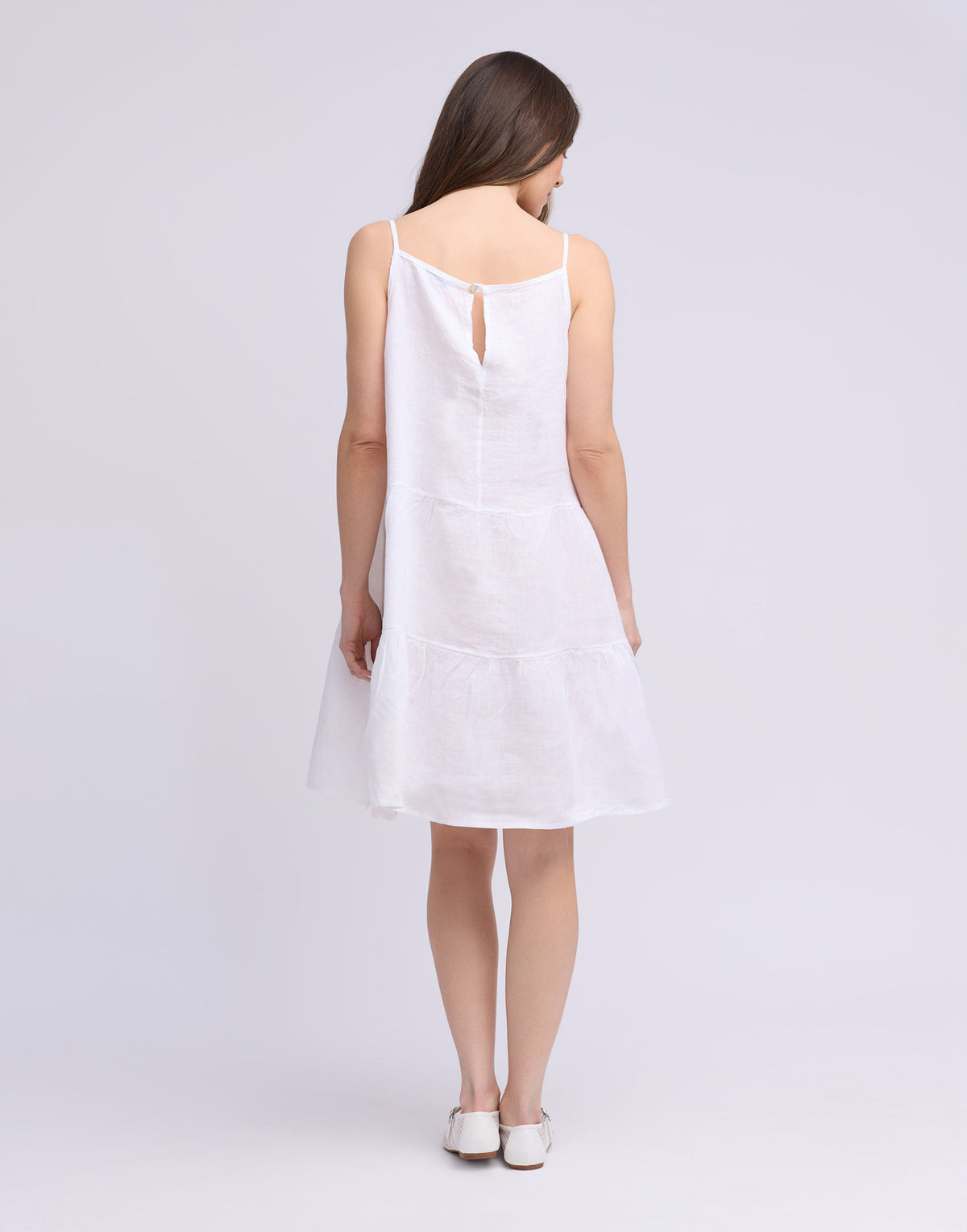 Isabella Dress - Blanco - Yoga Jeans - detail view