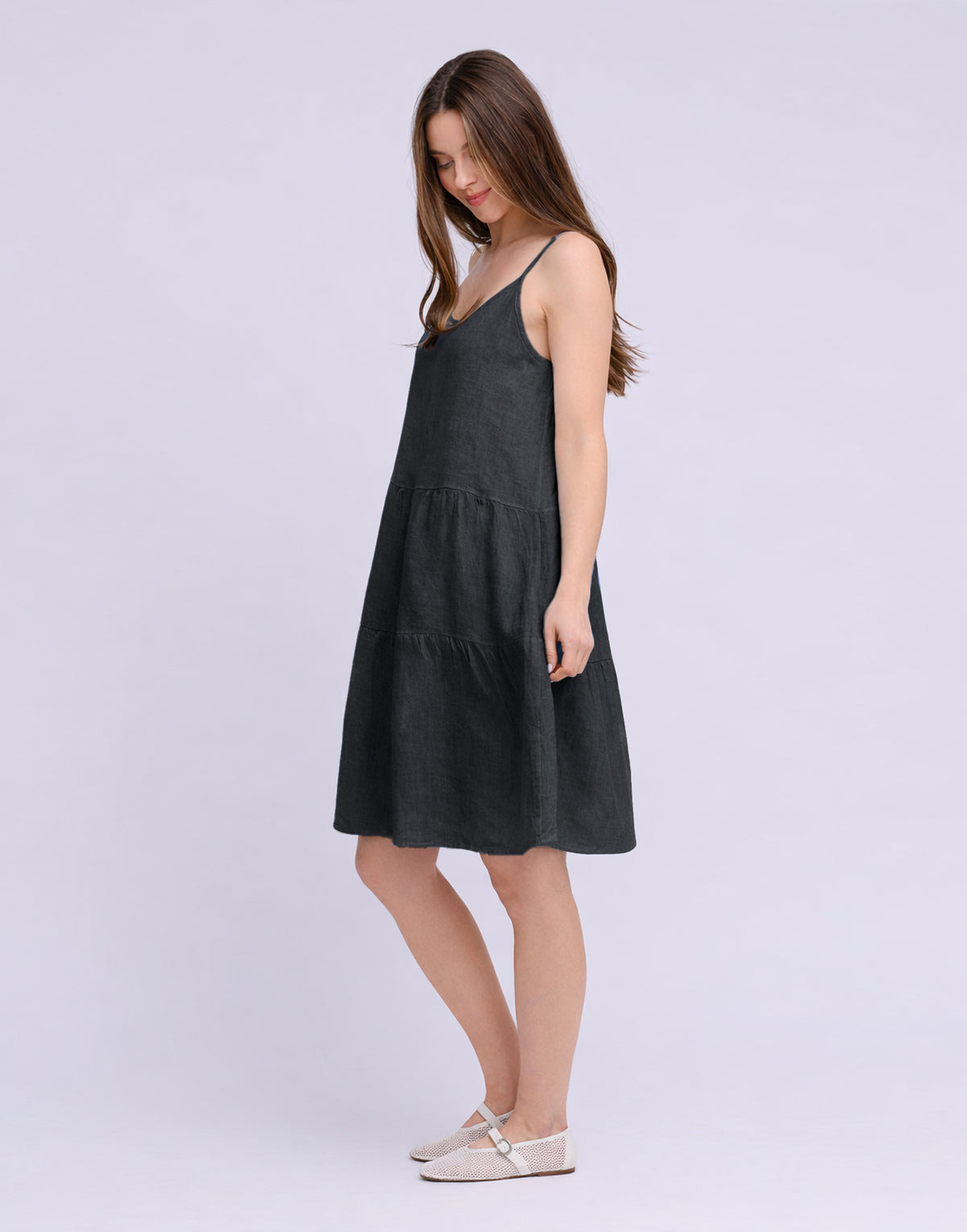 Isabella Dress - Black - Yoga Jeans - back view