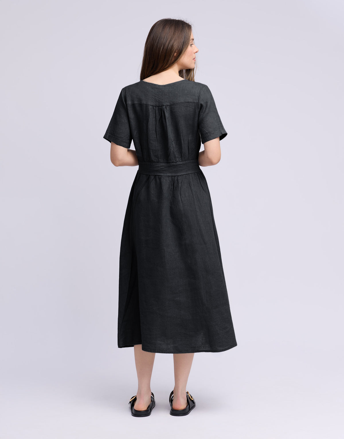 Bianca Dress - Black - Yoga Jeans - side view