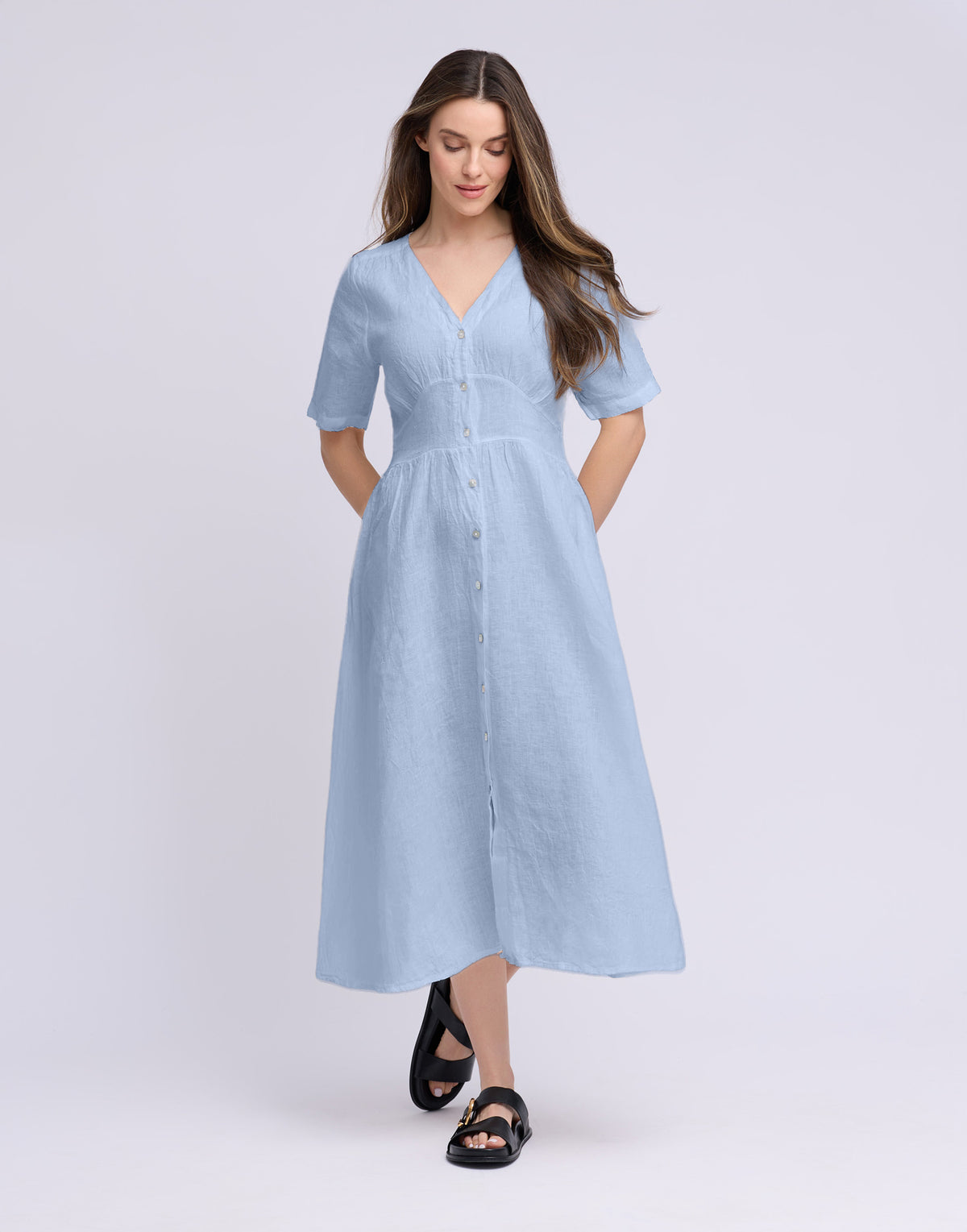 Bianca Dress - Azzura - Yoga Jeans - front view