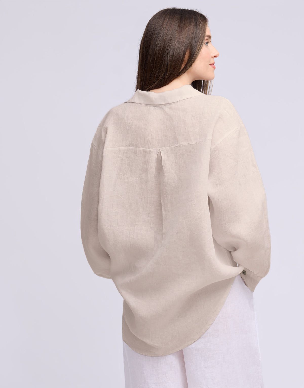 Elena Shirt - Beige - Yoga Jeans - side view