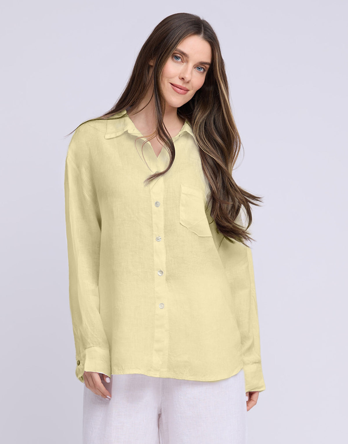 Elena Shirt - Giallo - Yoga Jeans - front view