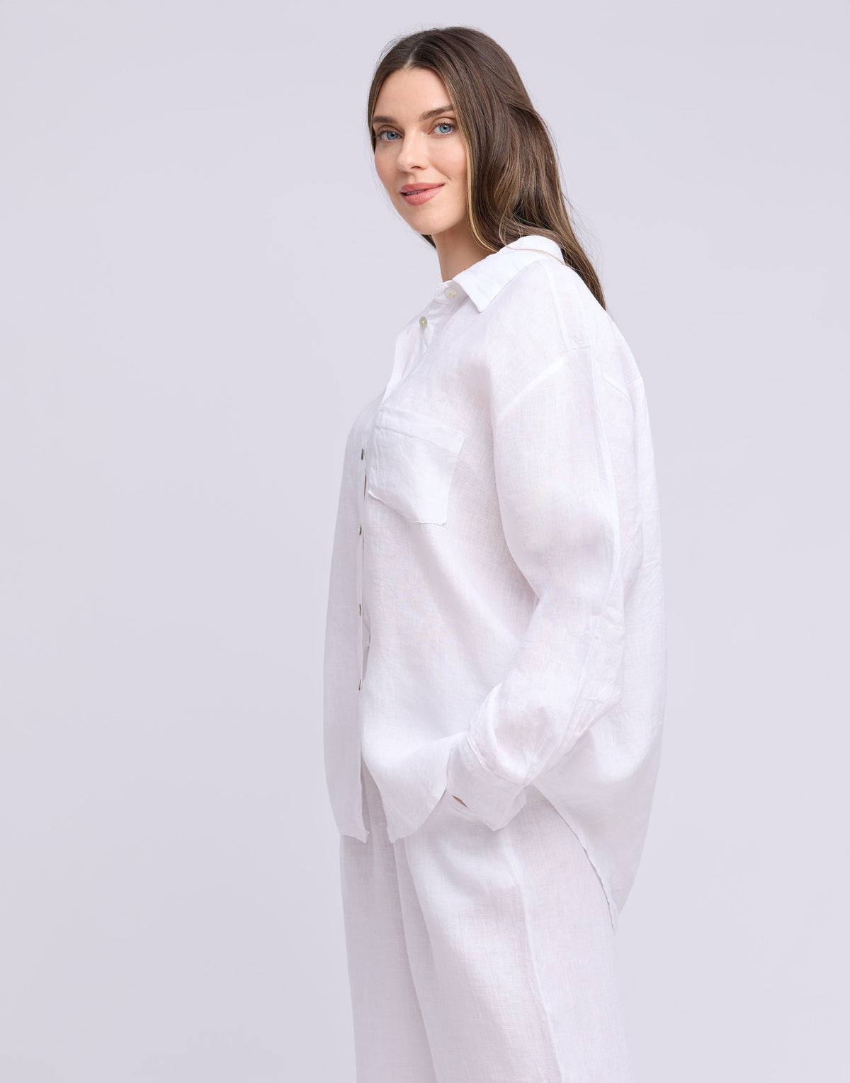 Elena Shirt - Blanco - Yoga Jeans - detail view