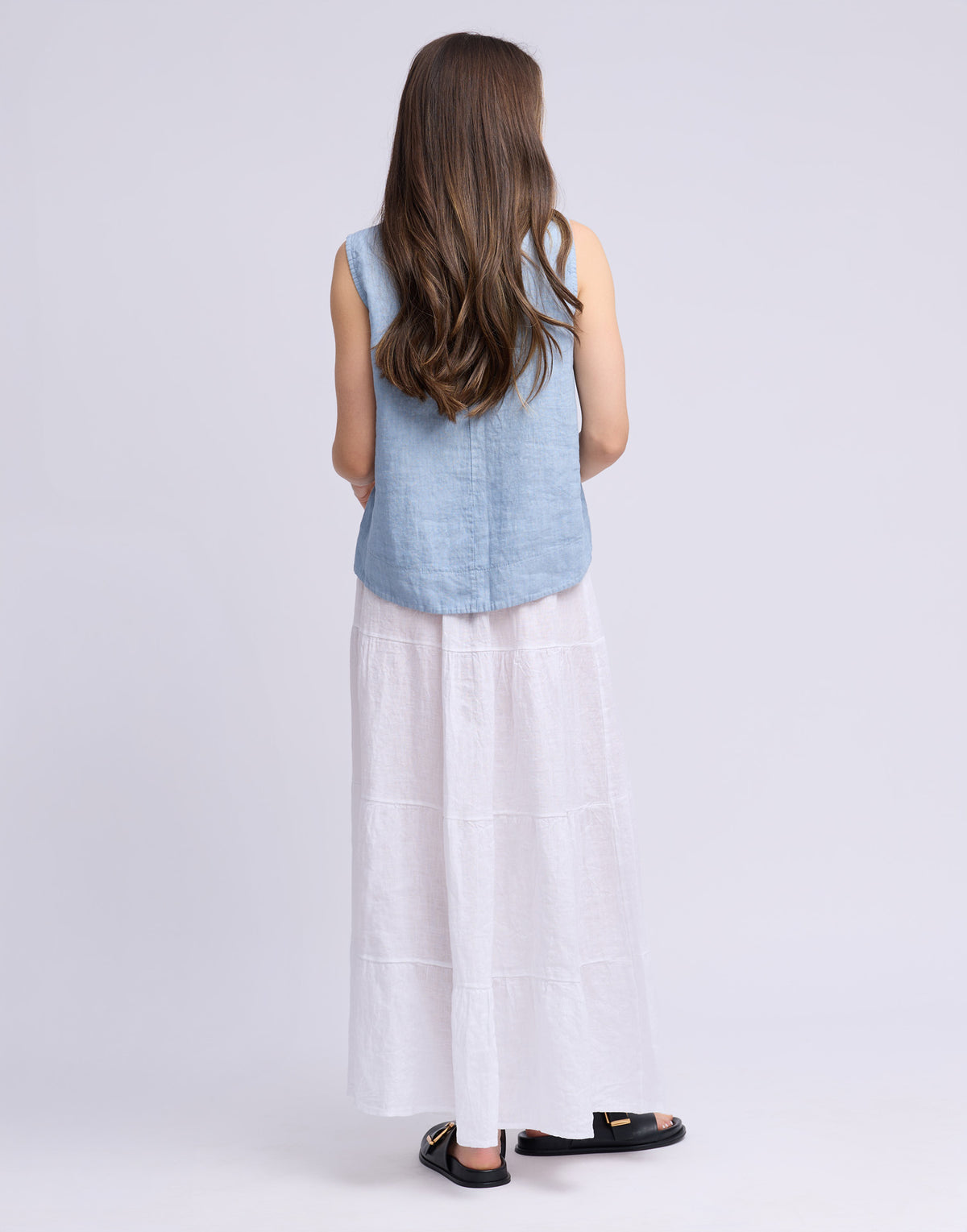 Lucia Skirt - Blanco - Yoga Jeans - side view