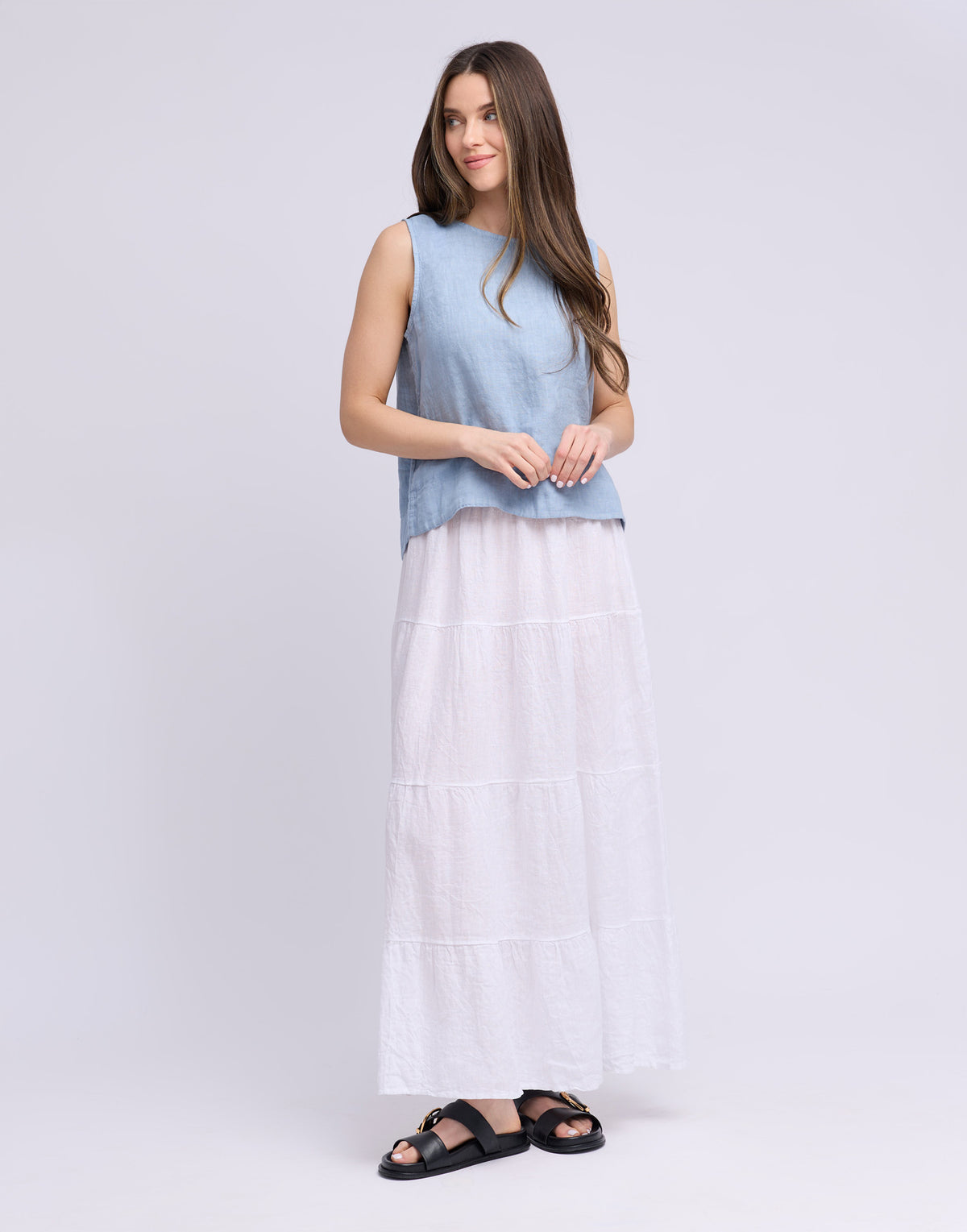 Lucia Skirt - Blanco - Yoga Jeans - front view