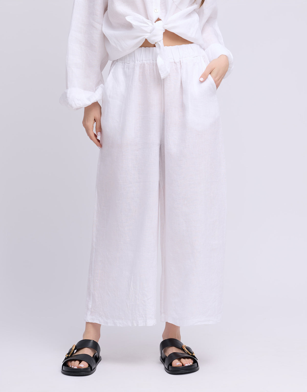Sophia Pants - Blanco - Yoga Jeans - detail view