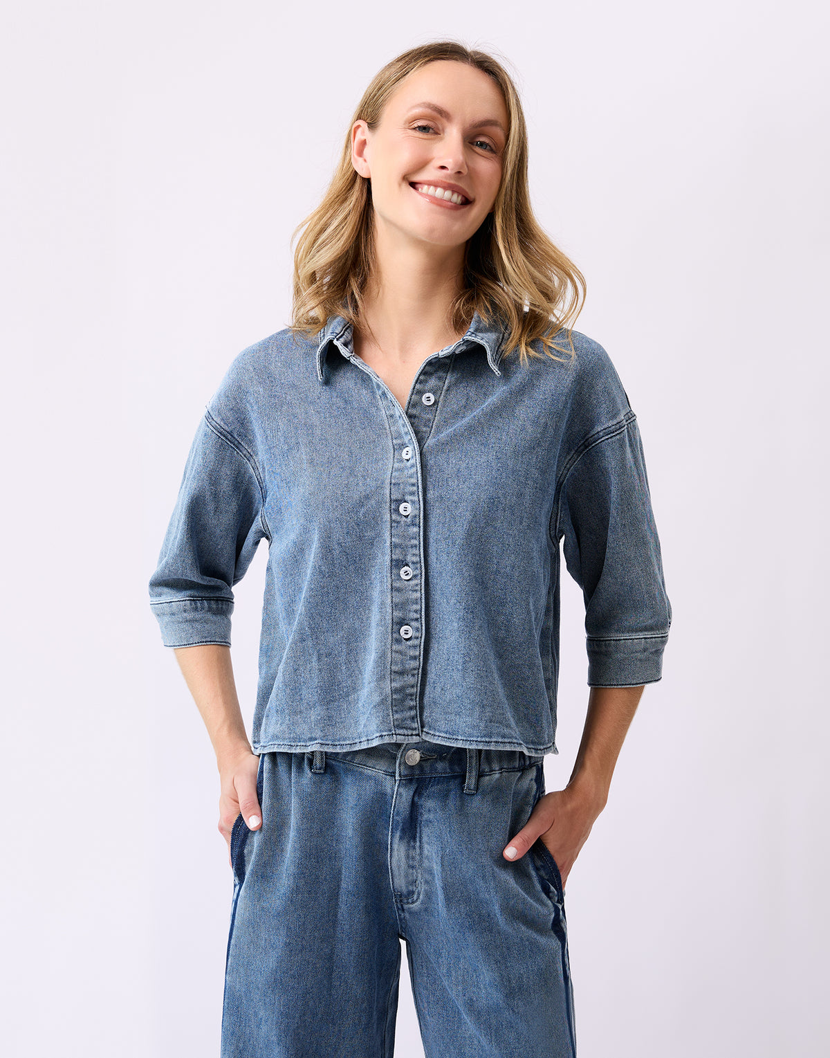 Breathe Oversized Shirt - Yoga Jeans - back view
