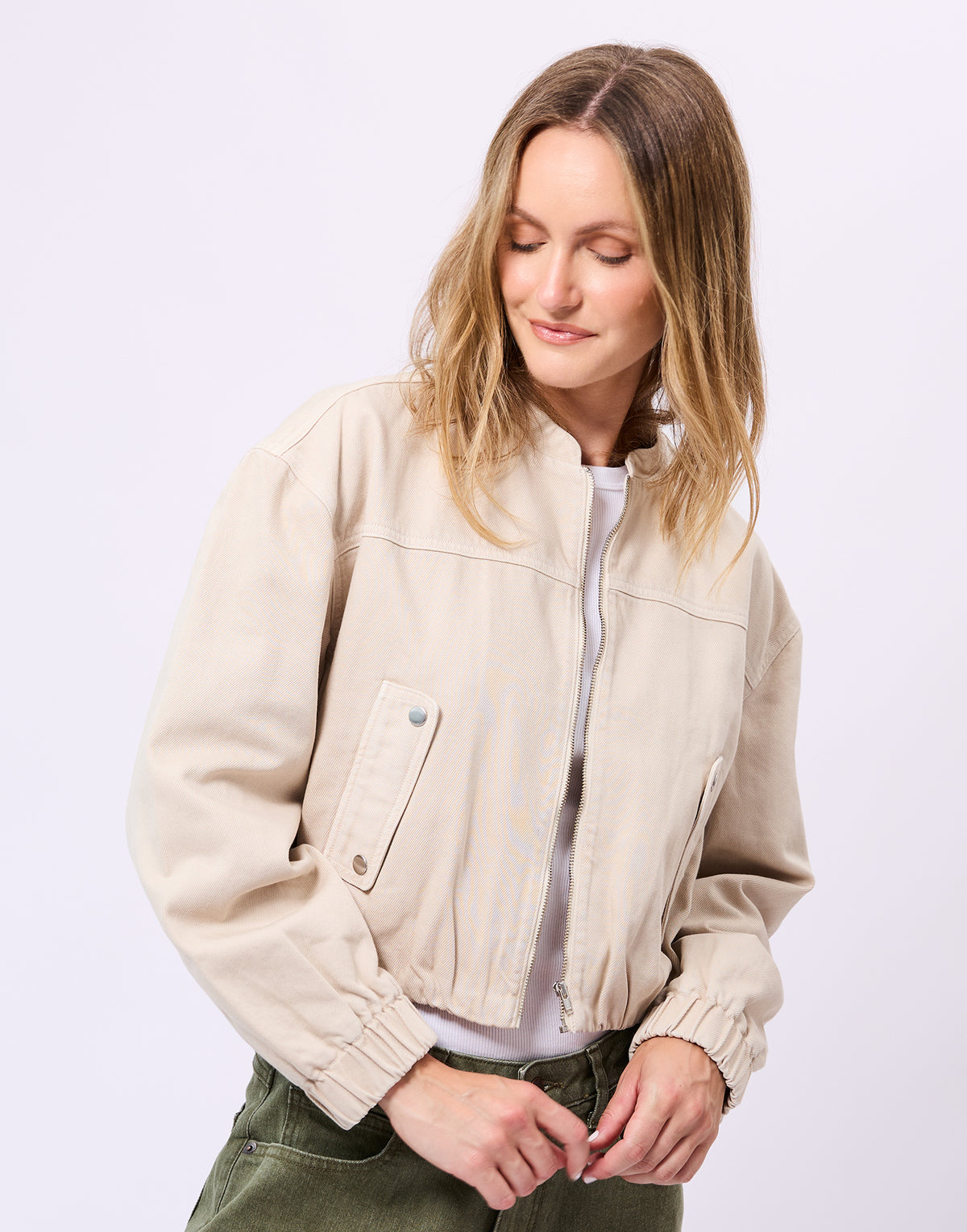 Unwind Cropped Jacket - Yoga Jeans - back view