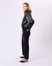 Oversized Cropped Jacket - Black