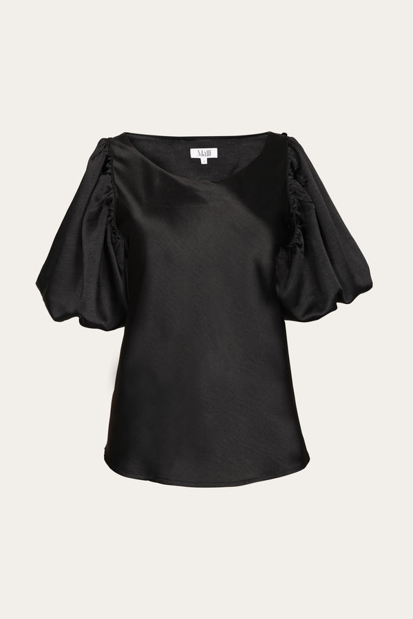 Bias Top - Detachable Puff Sleeves