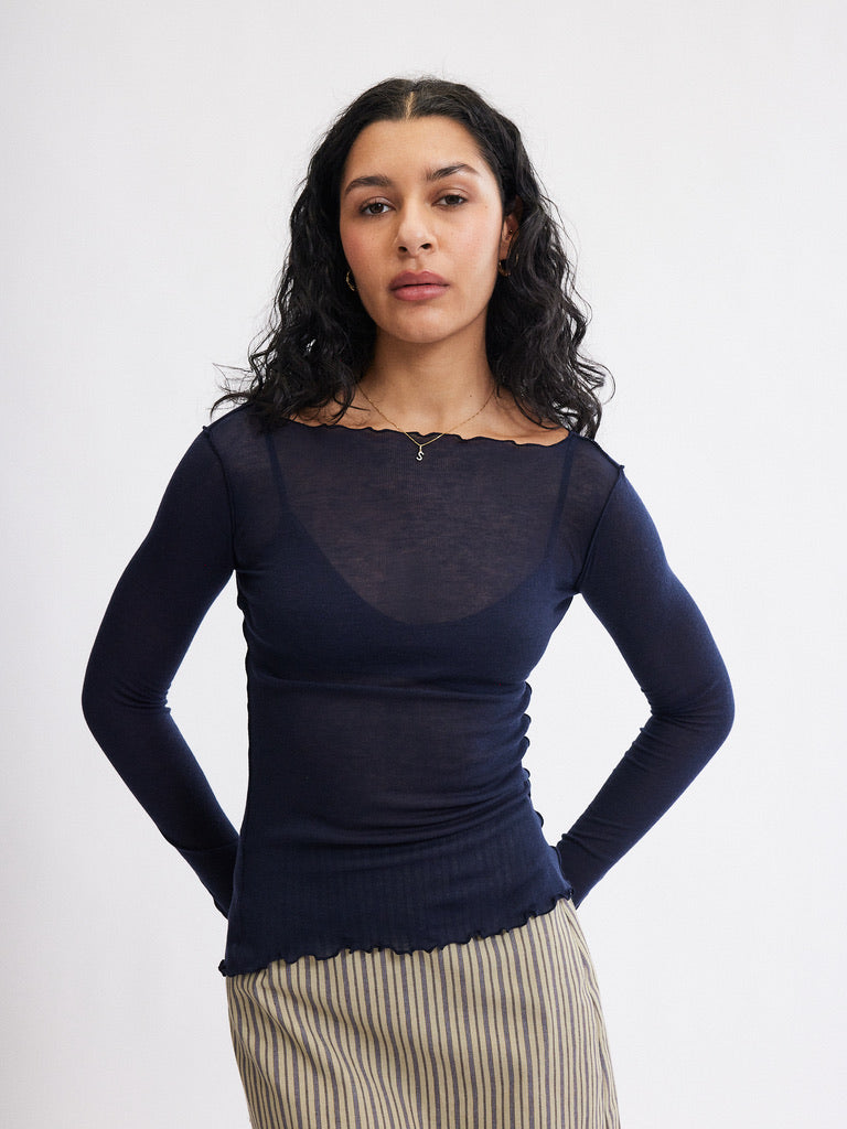 Jess Top - Navy - Eliza Faulkner - front view