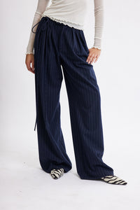 Miranda Trousers- Navy Pinstripe