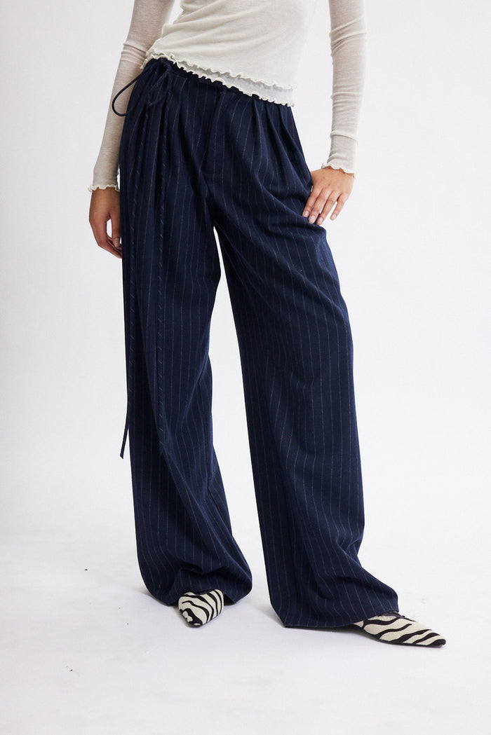 Miranda Trousers- Navy Pinstripe