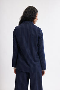 Blythe Blazer - Navy Pinstripe
