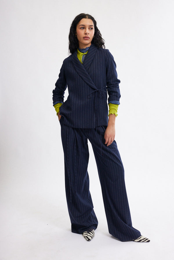 Miranda Trousers- Navy Pinstripe
