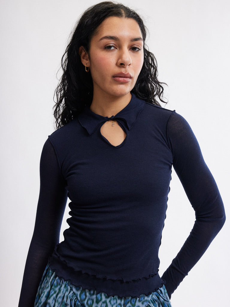 Piper Top - Navy - Eliza Faulkner - front view