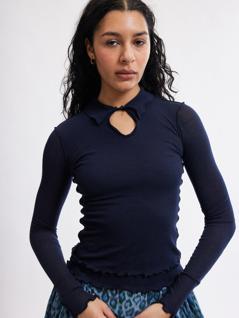 Piper Top - Navy - Eliza Faulkner - back view