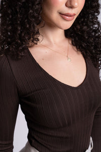 Wide Rib Bell Sleeve Top