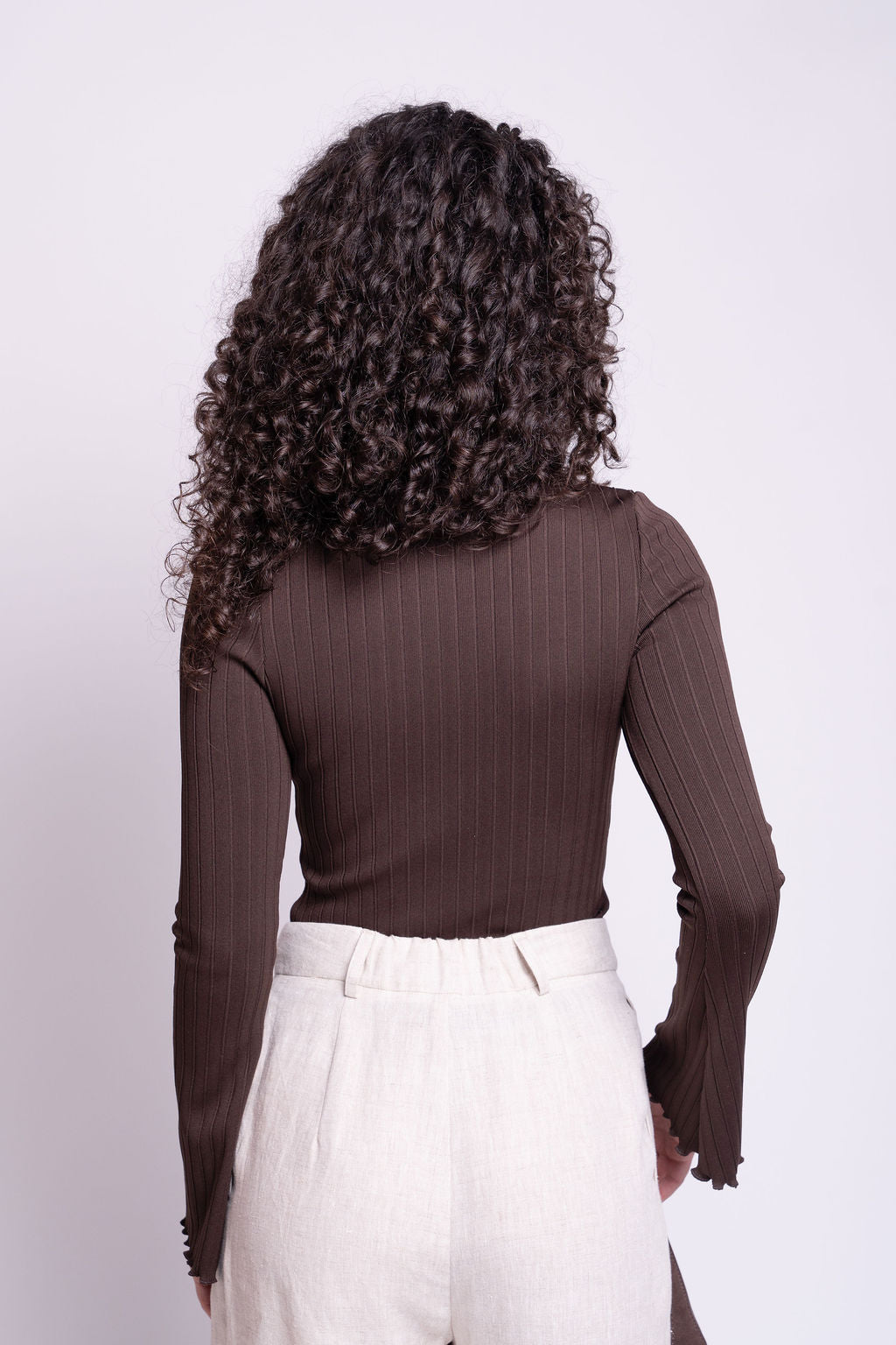 Wide Rib Bell Sleeve Top