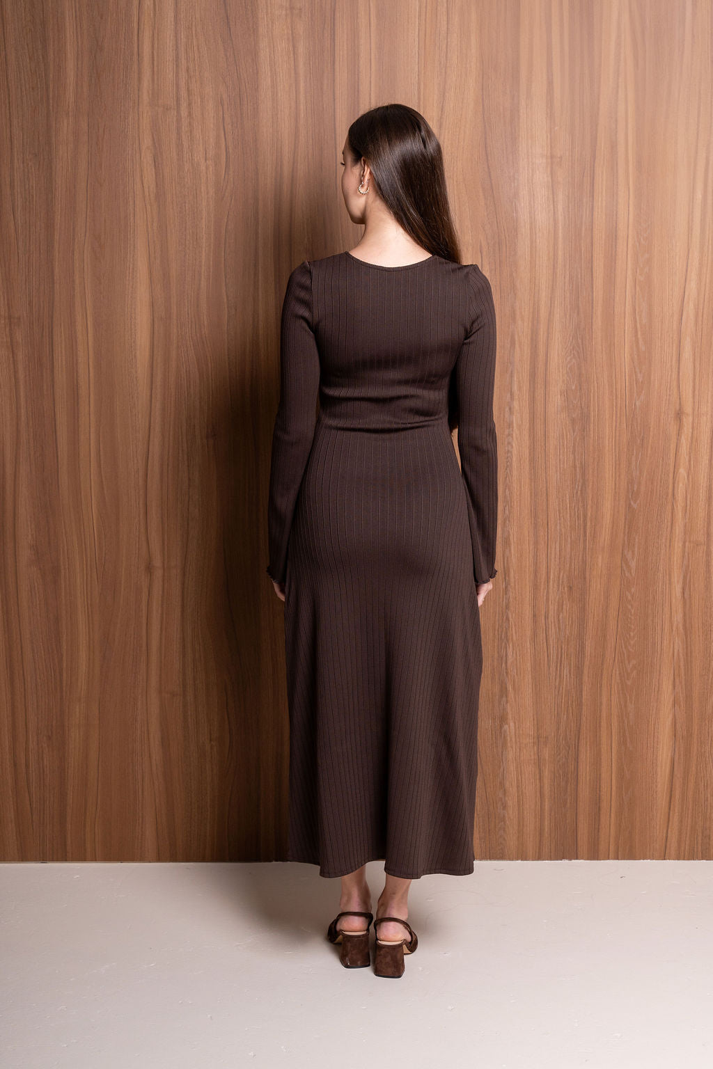 Frill Sleeve Midi Dress