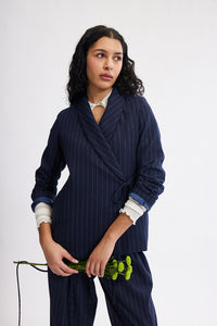 Blythe Blazer - Navy Pinstripe