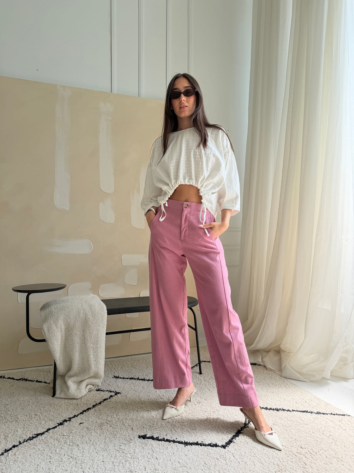 Colette Pant - Pink - Dagg & Stacey - side view