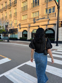 Bias Top - Detachable Puff Sleeves