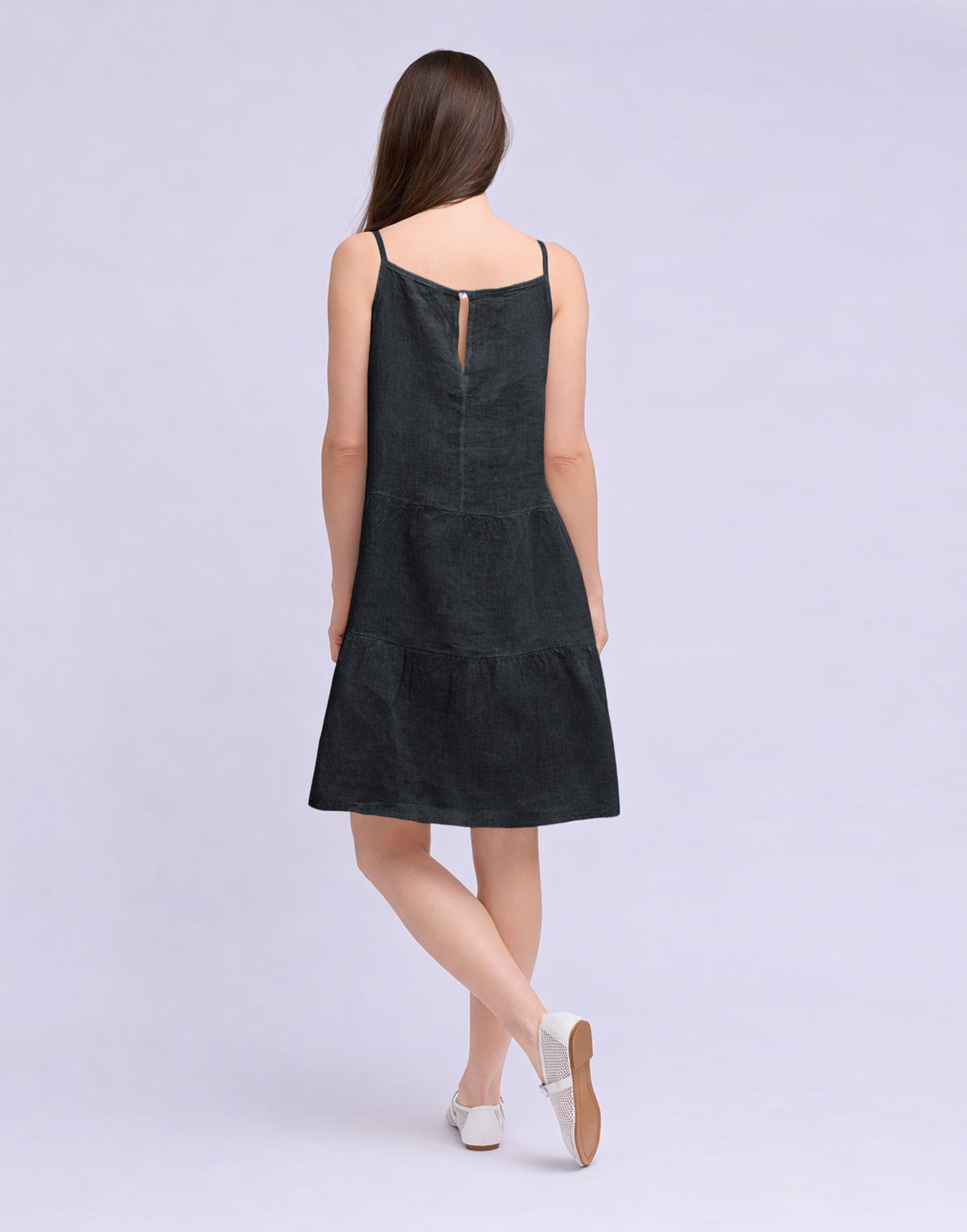 Isabella Dress - Black - Yoga Jeans - side view