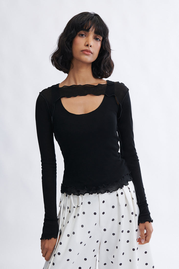 Quincy Shrug Top - Black