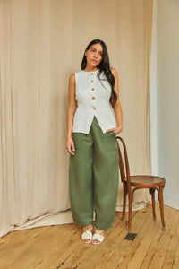 Longline Twill Vest