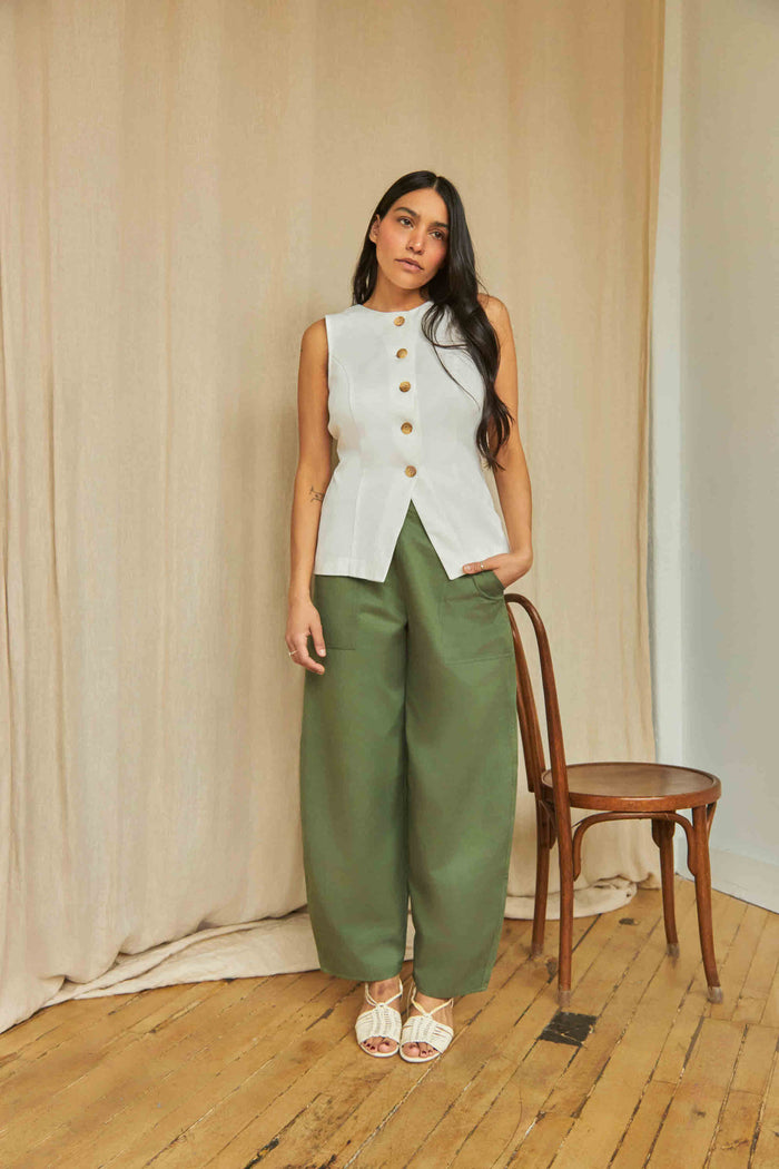 Longline Twill Vest