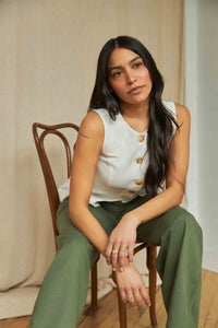 Longline Twill Vest