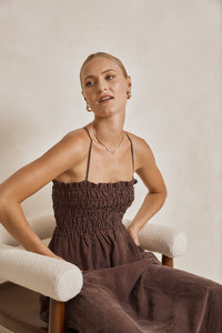 Lace Up Cupro Midi - Espresso