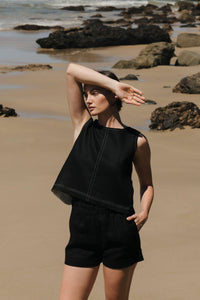 Reversible Contrast Tank - Black