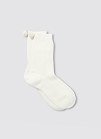 New York Pom Socks - Off White