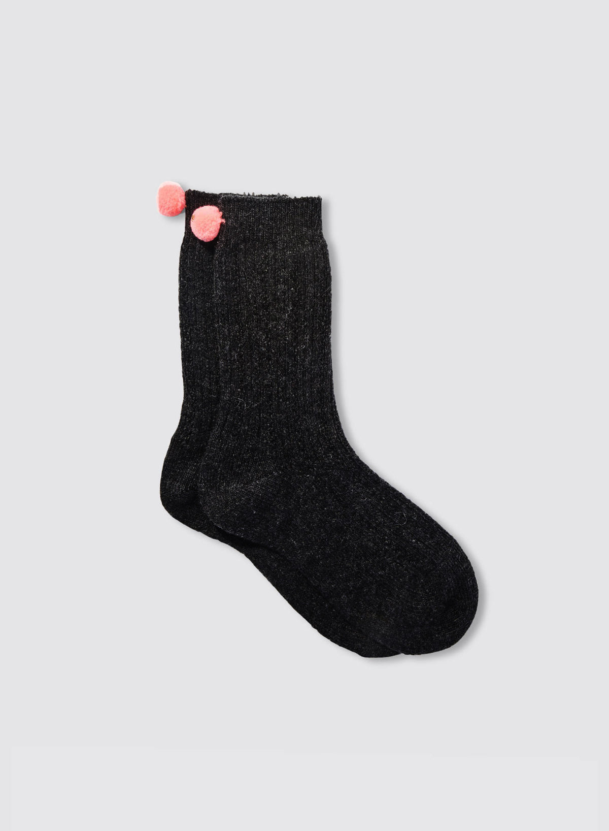New York Pom Socks - Black - Maria La Rosa - front view