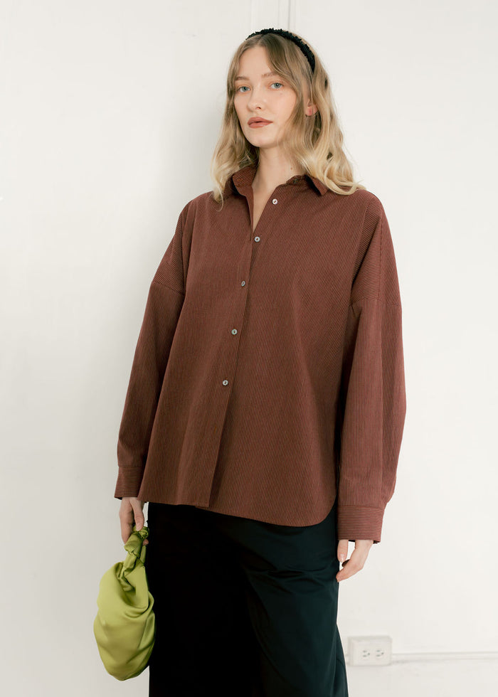 Robbie Shirt - Wine Stripe