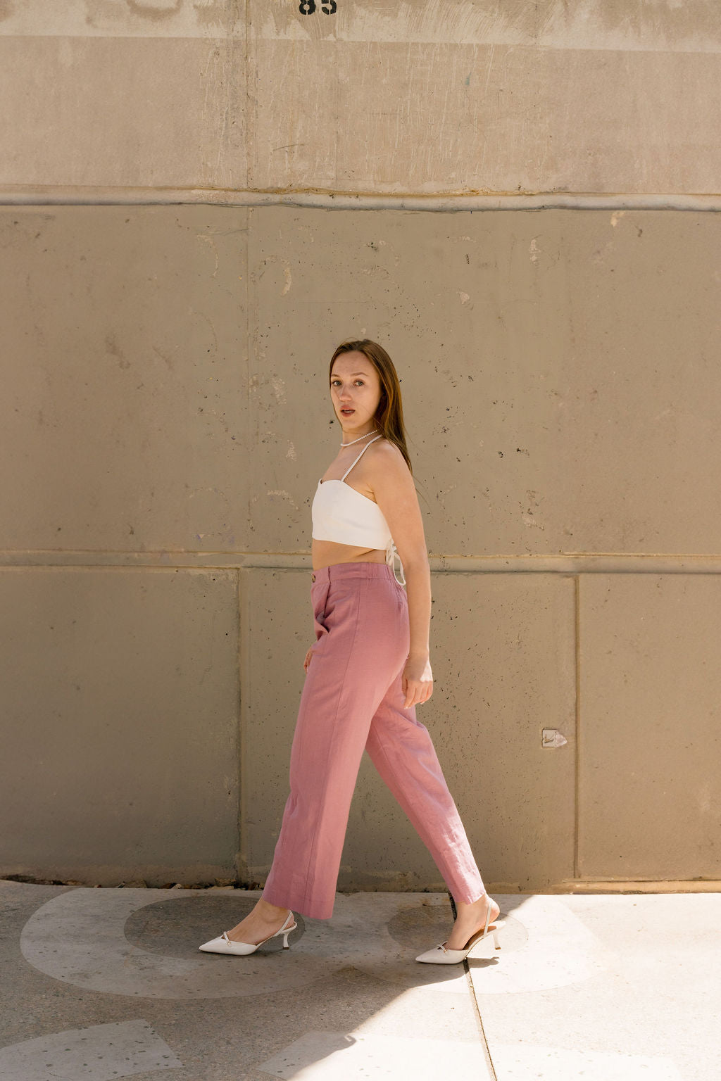 Colette Pant - Pink - Dagg & Stacey - front view