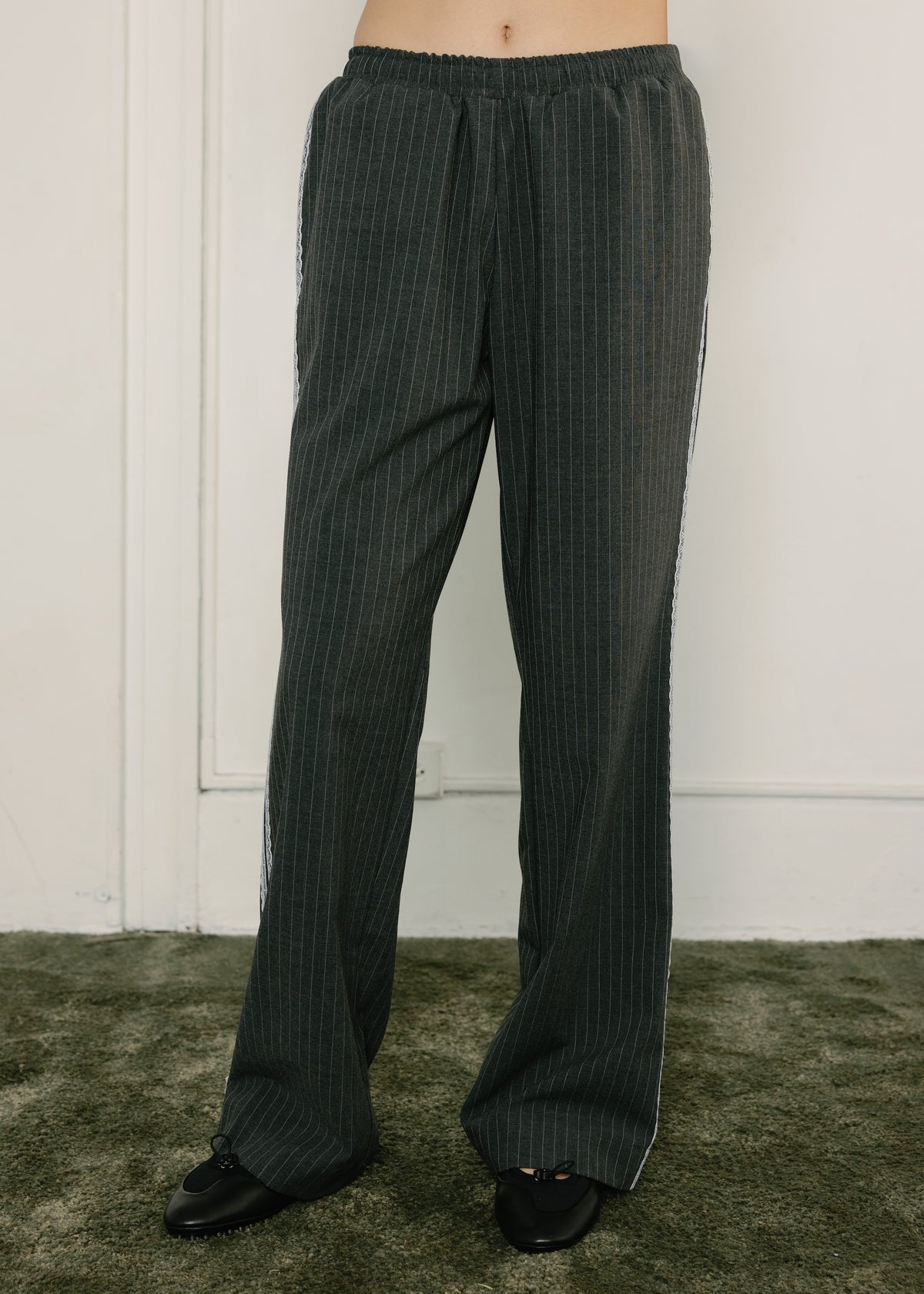 Sofina Pant - Ash Pinstripe - A Bronze Age - back view