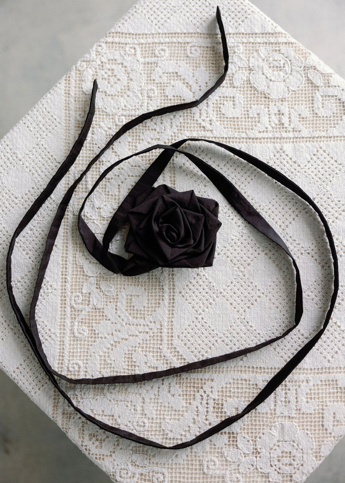 Tabi Belt - Black Taffeta - A Bronze Age - front view