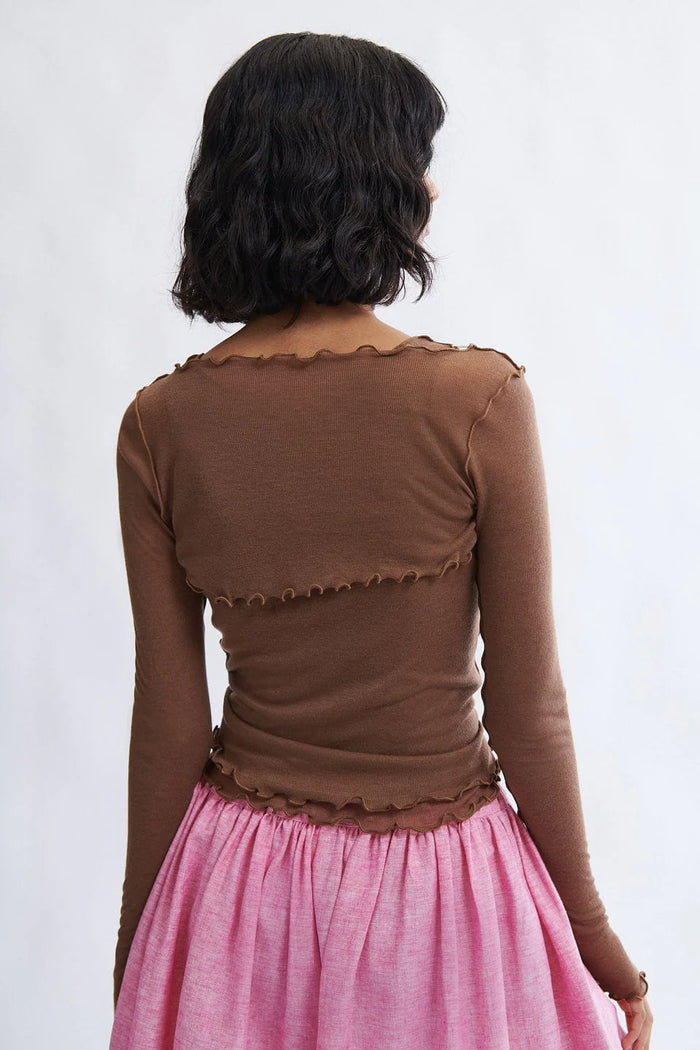 Quincy Shrug Top - Brown