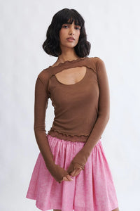 Quincy Shrug Top - Brown