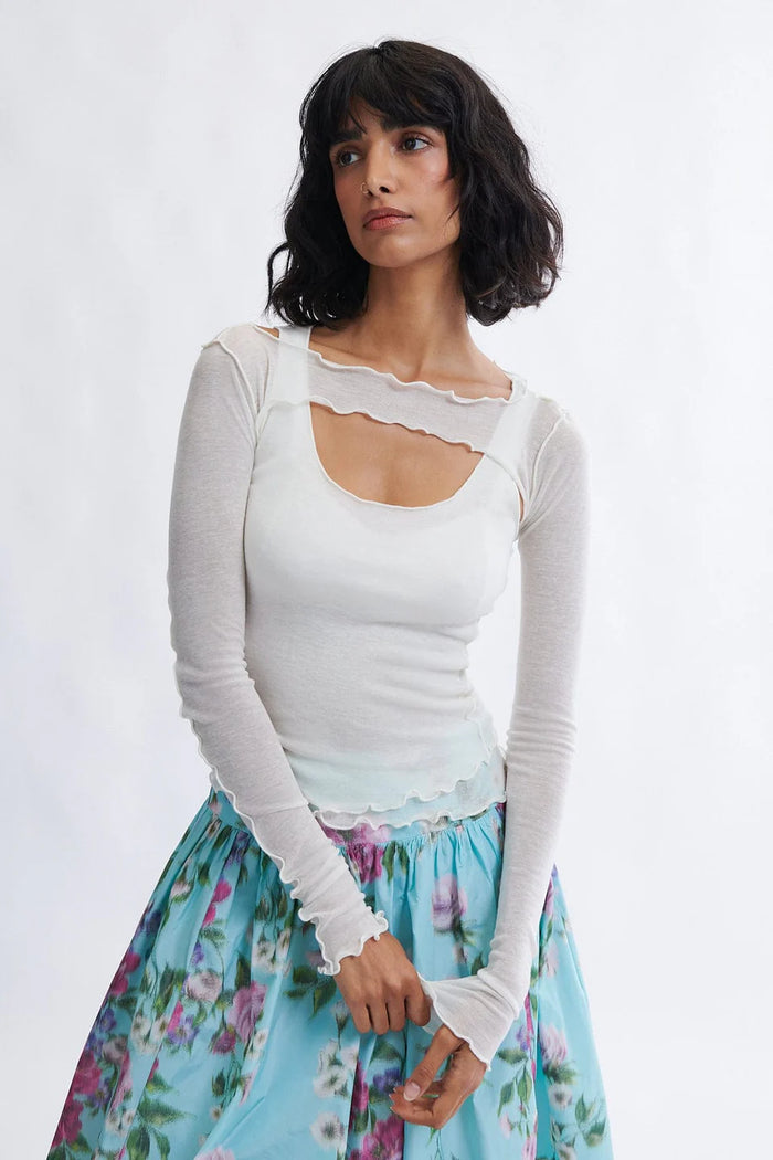 Quincy Shrug Top - White
