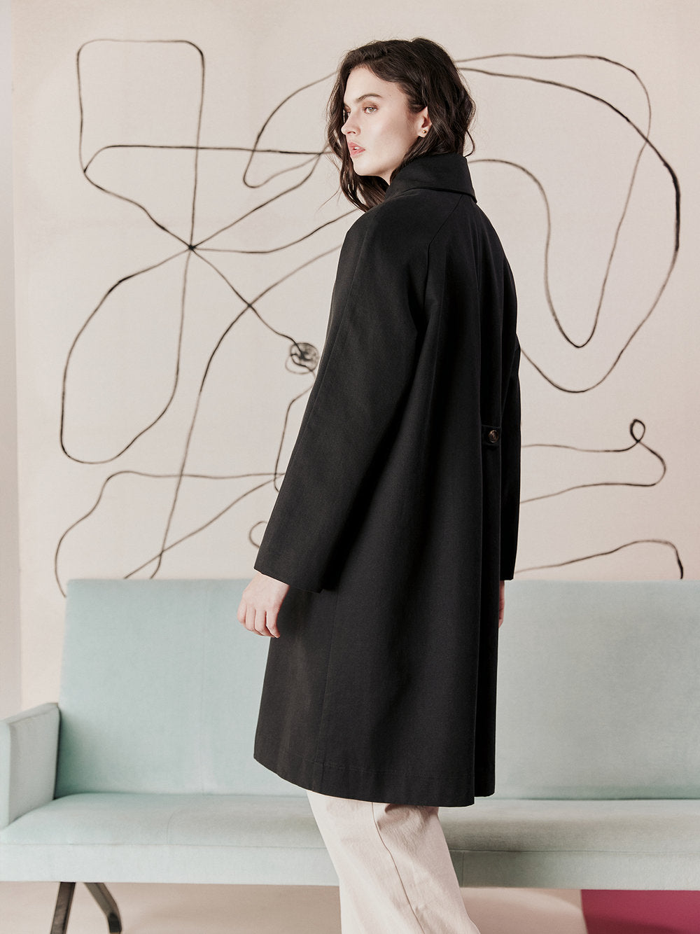Marchand Trench - Black - Dagg & Stacey - back view