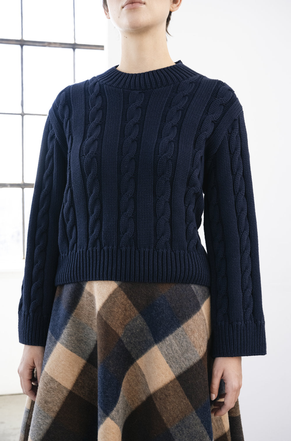 Chelsea Cropped Cable Knit - bodybag - back view